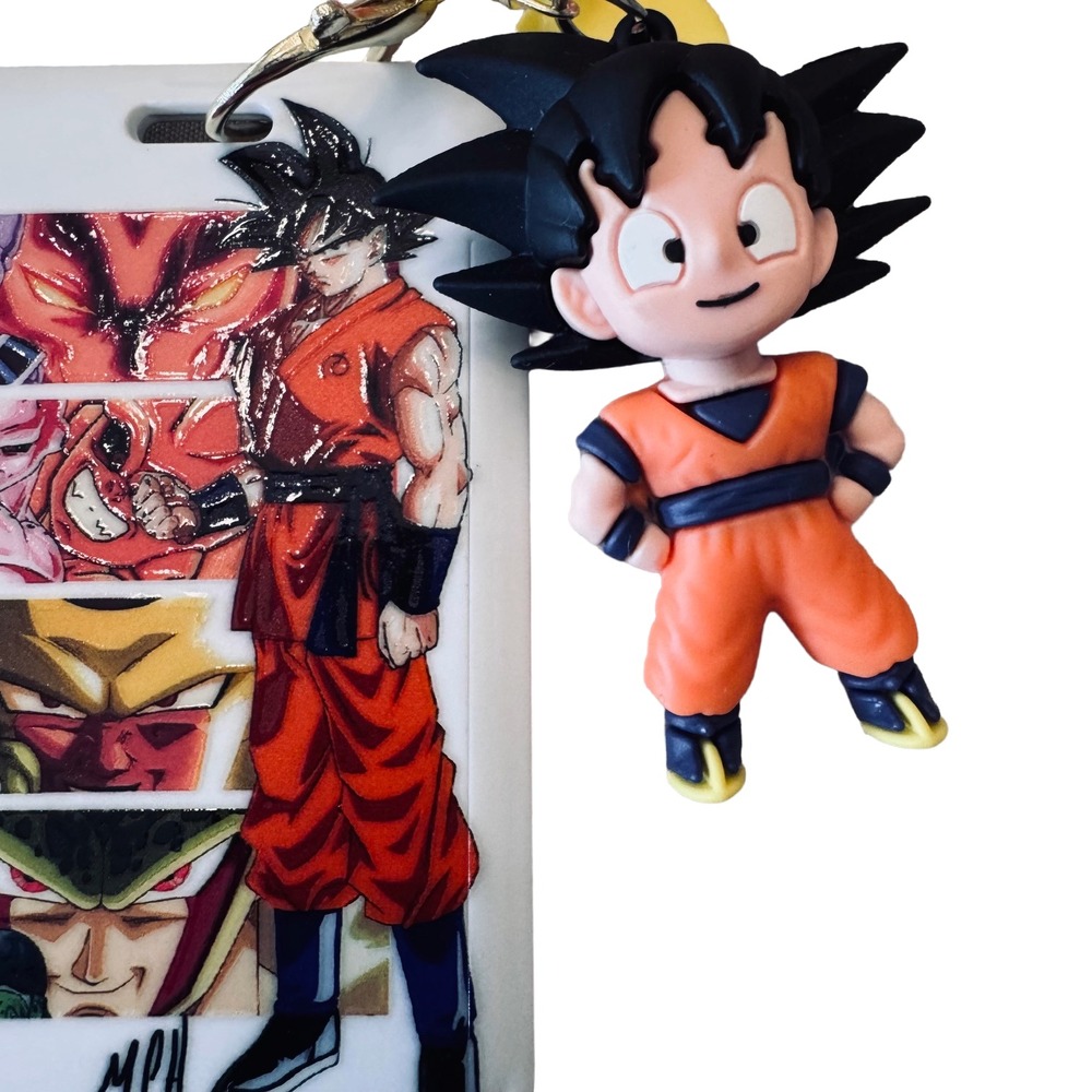 Anime Style Character Charm K-Pop Silicone Wrist Strap ID Card Holder Keychain N